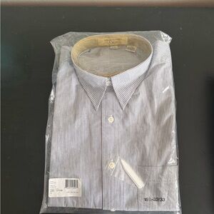Valentino Men's Gray Pinstripe Dress Shirt